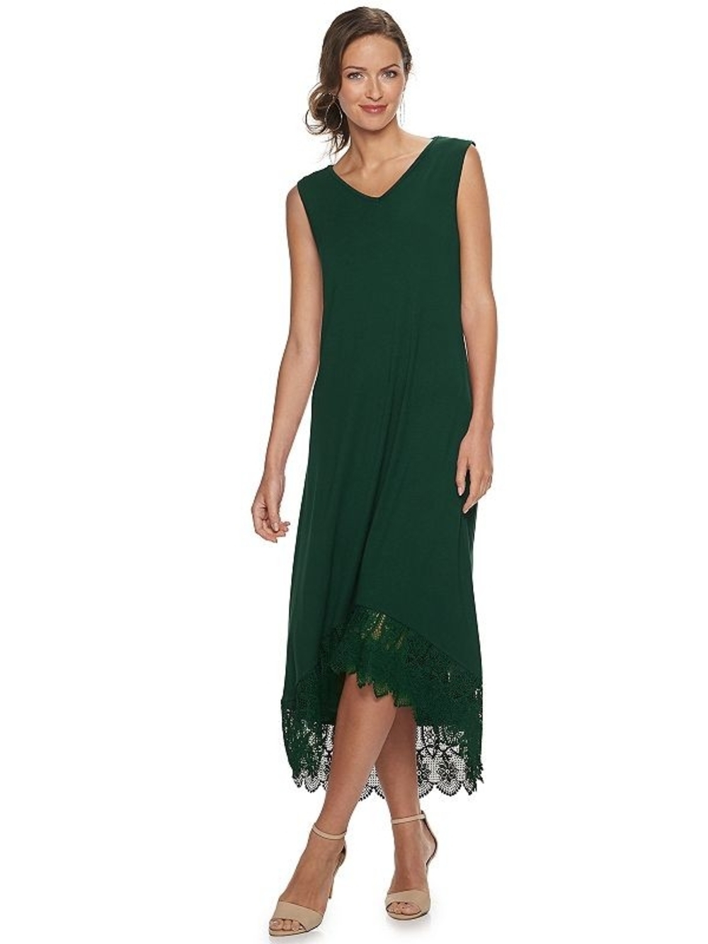 Women's Nina Leonard Crochet-Hem Midi Dress